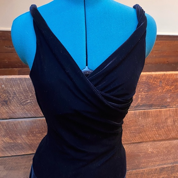 Vintage Velvet Drop Waisted Cocktail Dress w Rockabilly 50’s Bombshell Goth Vibe - Picture 9 of 12